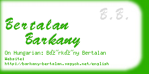 bertalan barkany business card